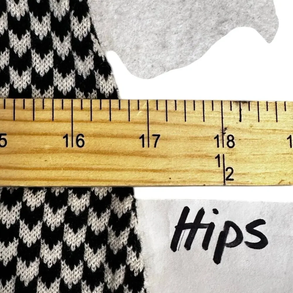 Joie xs black white cashmere sweater wool herringbone academia goth steampunk - Picture 6 of 11